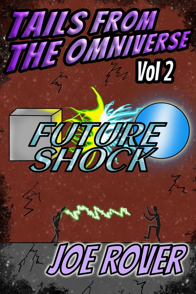 Future Shock cover. Shows cube and orb fighting.