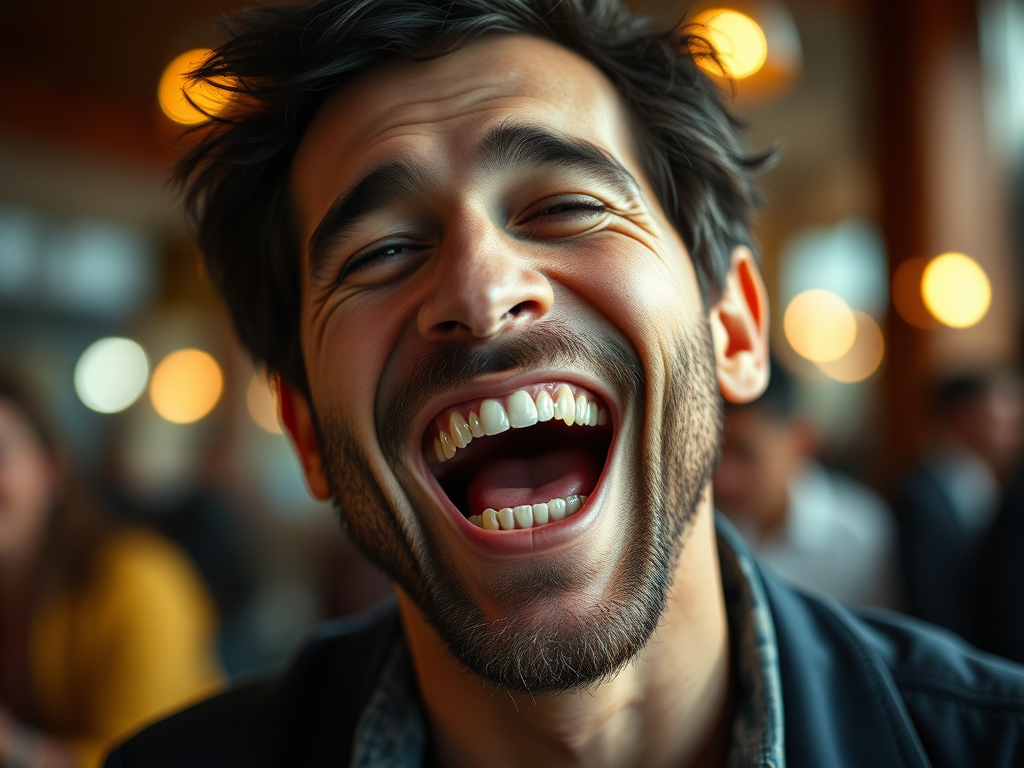 man laughing